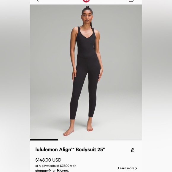 lululemon athletica Pants - Lululemon Align Bodysuit 25 inch Black 4 NWT